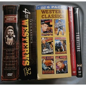 Vtg Western Tv & Movie Classics Dvd Lot W/American Indian Collection Box Set - Picture 1 of 8