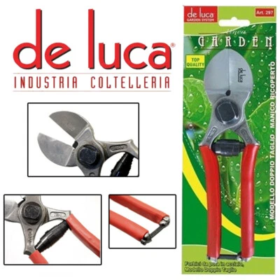 DE LUCA COLTELLERIE FORBICI POTA POTATURA DOPPIO TAGLIO PER MELO E FRUTTETO 205mm DE LUCA IN ACCIAIO