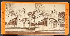 Stereoview "Spanish Cathedral" St., Augustine, FL - Picture 1 of 2