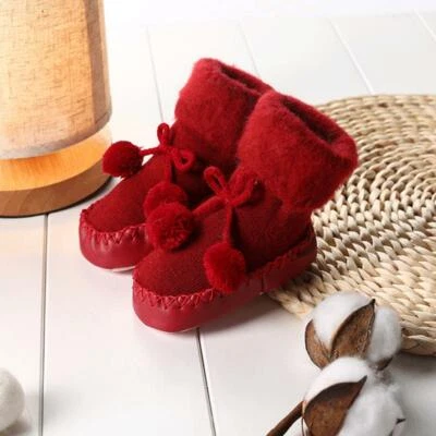 Invierno Infante Bebé Niña Niño Niño Pequeño Antideslizante Cálido Zapatillas Calcetines Algodón Zapatos  Foto 1 de 3
