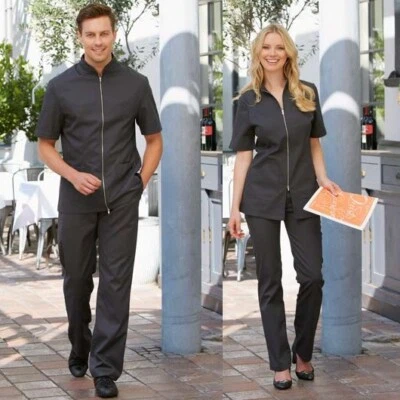 CG WORKWEAR Damen Herren Tunika Stehkragen Berufsbekleidung Gastro Hotel Kellner Bar Bluse