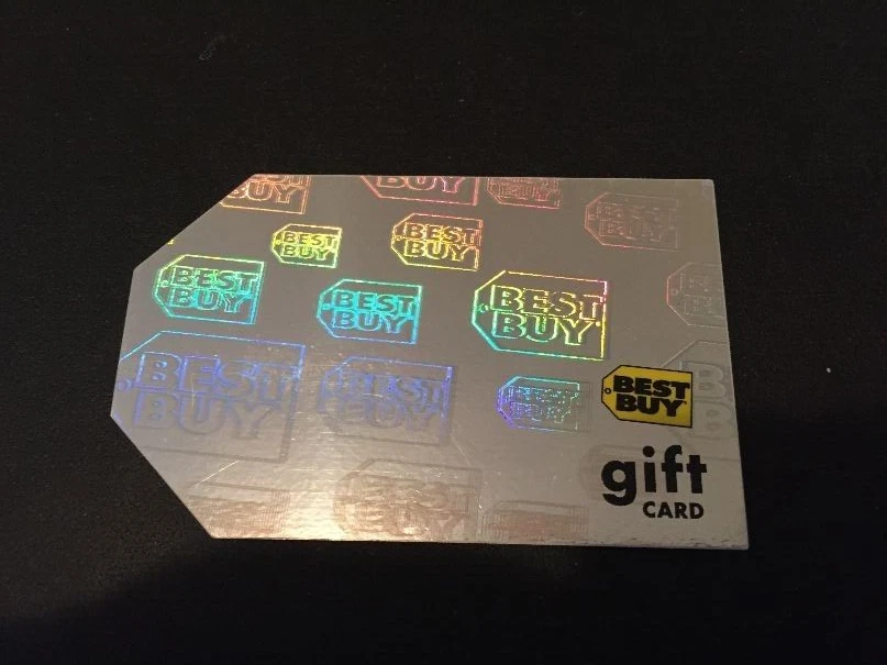 BEST BUY Rows of Silver Tags ( 2005 ) Die-Cut Holographic Foil Gift Card ( $0 ) - Image 1 of 1