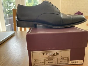Herren Schwarz Vollleder Piccadilly Schuhe, 10,5 F Passform, TM Lewin - Bild 1 von 2