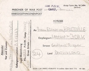 Kriegsgefangenenpost Flieger-Oberstabsingenieur 1946 von Zedelgem - Ladekop - Bild 1 von 2