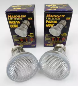 SET OF 2 SATCO S2301 REFLECTOR 60W 120V PAR 16 - 30° NARROW FLOOD LAMP BULBS - Picture 1 of 9