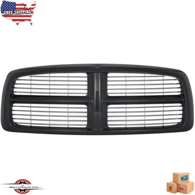 Fits 2002-2005 DODGE RAM 1500 2500 3500 New Front Black Grille CH1200259 - Imagem 1 de 4