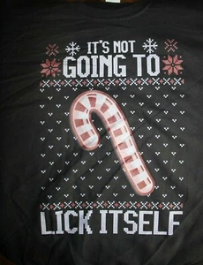 IT'S NOT GOING TO LICK YOURSELF - Candycane Sweatshirt, Large in Schwarz - Bild 1 von 5