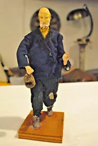 Antica Statua Presepe Cartapesta e Stoffa Grande XIX-XX secolo H 27 cm - Foto 1 di 11