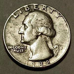 1982 P Washington Quarter Overfilled P, LIBERTY and DATE On Rim       A16 - Picture 1 of 8