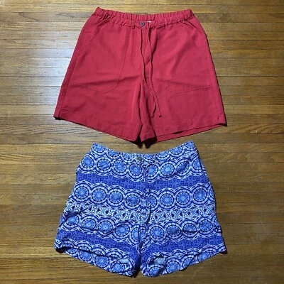 Pantalones Cortos Caribbean Joe Talla Pequeña Lote de 2, Cintura Elástica Rojo y Azul Pantalones Cortos 2 Unidades Foto 1 de 4