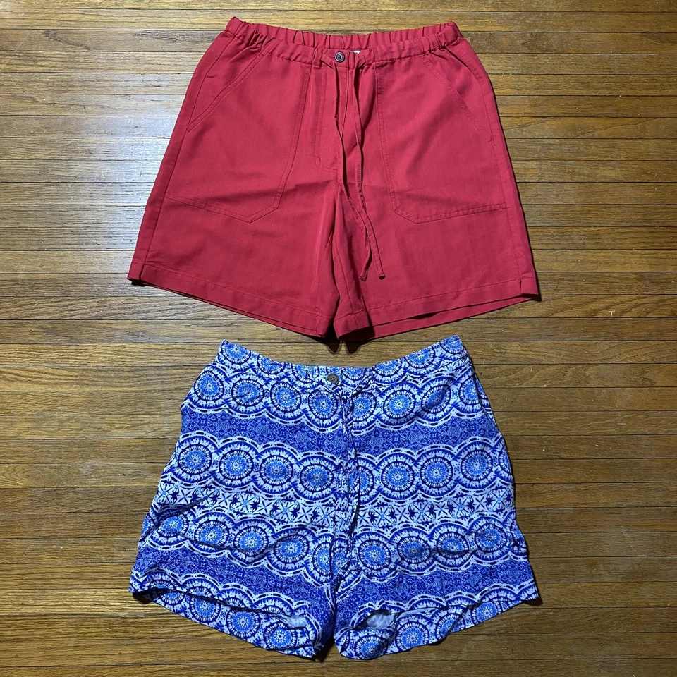 Pantalones Cortos Caribbean Joe Talla Pequeña Lote de 2, Cintura Elástica Rojo y Azul Pantalones Cortos 2 Unidades Foto 1 de 4