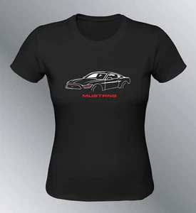 Tee shirt personnalise Mustang S M L XL XXL femme gt500 shelby muscle car line - Picture 1 of 4