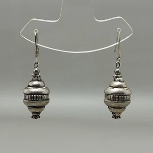 Orecchini donna vintage etnici unici argento fatti a mano perline pendenti goccia gancio - Foto 1 di 15