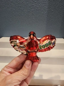 2006 OWC Old World Christmas CARDINAL flying bird blown glass ORNAMENT - Picture 1 of 3