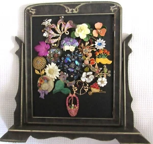 VTG Jewelry Tree Framed Picture Art Christmas Swing Tilt Artist Signed (12) - Picture 1 of 7