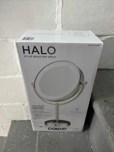 Espejo de mesa con iluminación LED de doble cara Conair HALO 1x/10x aumento níquel - Imagen 1 de 5