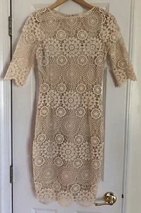 Ivory Colored Crocheted Dress by Paper Dolls Size 6 NWOT Polyester. Beautiful!!! - Picture 1 of 13