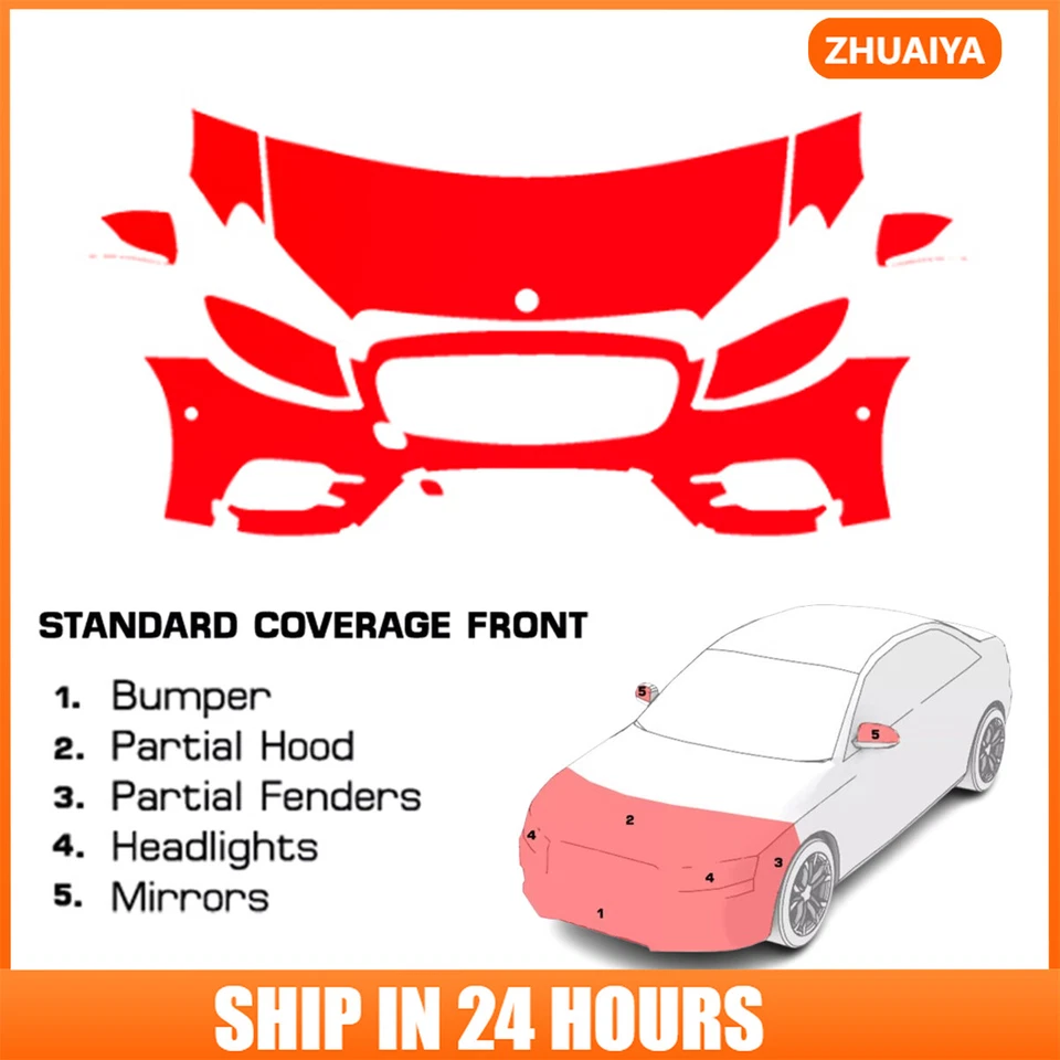 Kit de película de protección de pintura precortada PPF transparente para Mercedes Benz Clase E 2017-2020 Foto 1 de 4