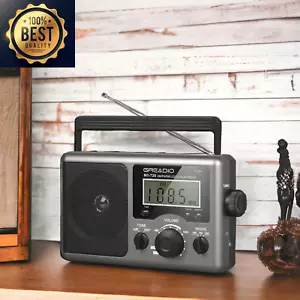 Tragbares Kurzwellenradio mit bestem Empfang, AM FM Transistor, LCD-Display, Time S - Bild 1 von 3