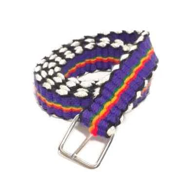 Cinturón trenzado tejido algodón ajustado púrpura, talla pequeña mediana grande, liquidación en muy buen estado Foto 1 de 4