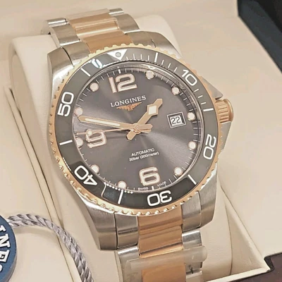 Reloj Hombre Longines Hydroconquest Oro Rosa Esfera Gris Ref.L3.781.3.78.7 Automático Foto 1 de 4