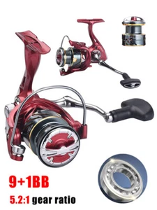 8KG Max Drag 5.2:1 Fishing Reel Metal Handle Spinning Reel 9+1BB Fishing Tackle - Picture 1 of 25