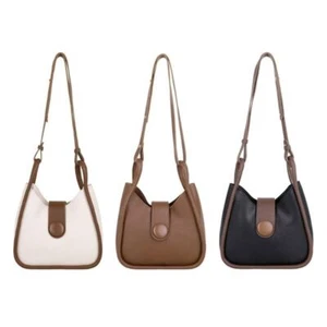 Hot, Women s Shoulder Bag PU Leather Color-Block Handbag for Fall Winter - Picture 1 of 17