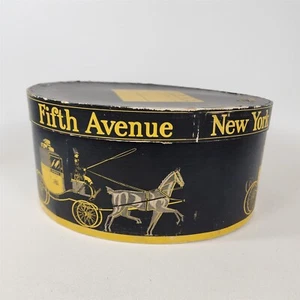 De colección Dobbs Fifth Ave Negro Ovalado Sombrero Caja Solo Sombrerería - 15.25" x 13" - Imagen 1 de 13