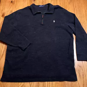Polo Ralph Lauren Men's 1/4 Zip 2XLT Tall Dark Gray Pullover Sweater Mock Neck - Picture 1 of 9