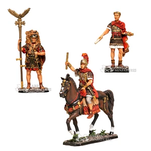 Julio César y los legionarios romanos conjunto de 3 figuras juguete pintado | recuerdo - Imagen 1 de 4
