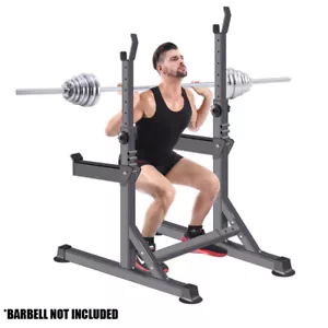 Home Gym Squat Rack Adjustable Barbell Rack Bench Press Weight Lifting - Picture 1 of 5