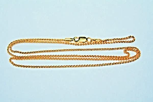 100% Genuine 9k Solid Yellow Gold Link Style Necklace Chain. 45cm . AS NEW - Picture 1 of 9