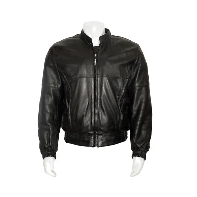 Motorcycle Jacket Firstgear Mens 40R Black Leather Thermoliner Gericke Vintage  - Image 1 of 4