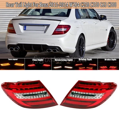 Пара светодиодных задних фонарей для Mercedes Benz W204 C250 C300 C350 C63 2011-14 - Изображение 1 из 4