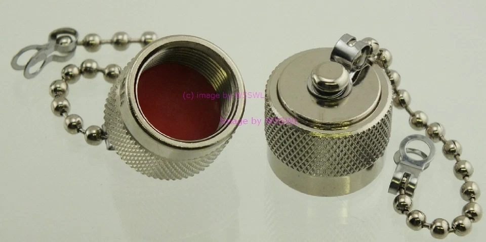 Dust Cap Covers N or UHF Female with Chain by W5SWL  - Image 1 of 1