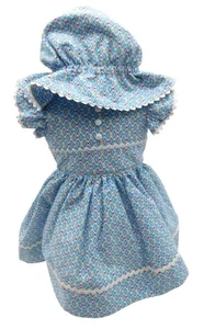Handgefertigter blauer Frühling Ostern Kleid Hut passt 18" American Girl Puppe NICHT INBEGRIFFEN - Bild 1 von 6