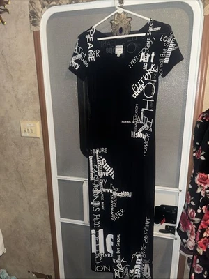 Vestido largo moschino coleccionable blanco negro raro de colección con eslóganes. pop-art 40/6/10 Foto 1 de 4