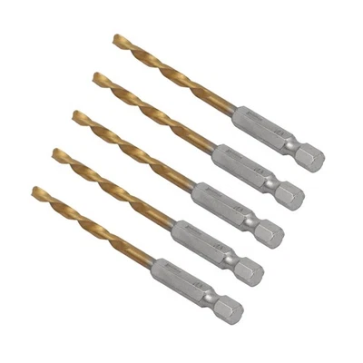5pcs High Speed Steel Straight Jobber Drill Bits 4mm Dia 90mm Long - Image 1 of 4