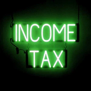 SpellBrite INCOME TAX Schild | Leuchtreklame Look, LED-Licht | 22,6" x 15,0" - Bild 1 von 11