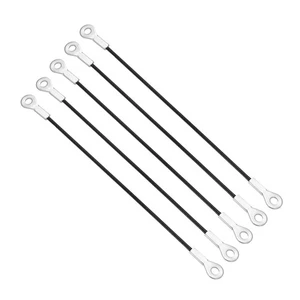 Cable de cordón de 4 mm x 30 cm, 5 piezas ojales de acero inoxidable cuerda de alambre terminada negro - Imagen 1 de 7