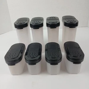 8 Tupperware Gewürzbehälter schwarz organisieren Modular Mates großes kleines Set - Bild 1 von 11