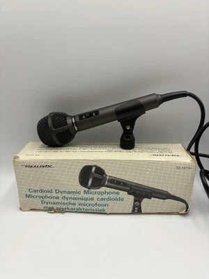Realistic 33-1073A Dynamic Cardioid Microphone 13ft Cable - Boxed & Working - Image 1 of 4