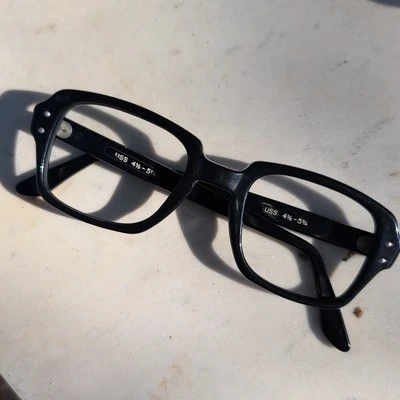 Vintage 50-60's USS GI Military Issued Black Eyeglasses Sunglasses Frames 50-22 - Image 1 of 4