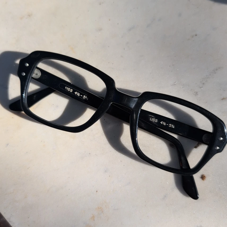 Vintage 50-60's USS GI Military Issued Black Eyeglasses Sunglasses Frames 50-22 - Image 1 of 4