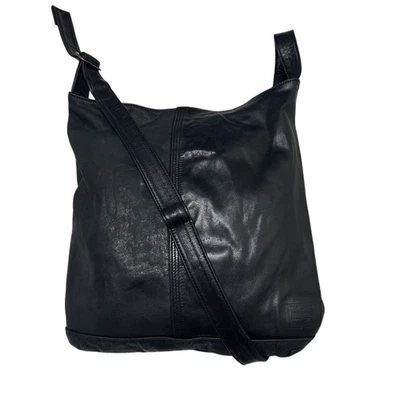 594 Porter Yoshida Head Bolso Cuero Negro Antiguo Hombro Archivo Hecho en Japón Foto 1 de 4