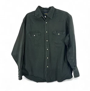 Vintage Wrangler Brushpopper grün Hemd Herren 2XL Pearl Snap Western Cowboy - Bild 1 von 5