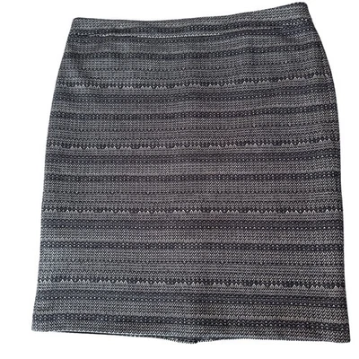 Falda lápiz Ann Taylor para mujer talla 16 azul marino blanco texturizado mezcla de algodón forrada” Foto 1 de 4