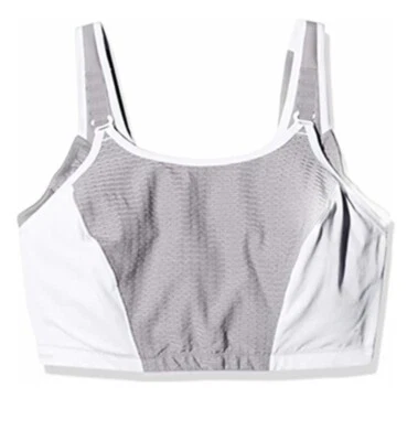 Sujetador Deportivo Glamorise 32DD Blanco Gris Soporte Control Personalizado Ajustable Foto 1 de 4