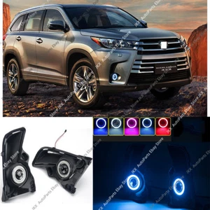 For Toyota Highlander 2017-2019 Fog Lights Projector+ COB Lens Angel Eyes k Set - Picture 1 of 8