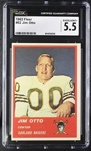 1963 Fleer #62 Jim Otto Oakland Raiders - CGC 6 Ex/NM - Bild 1 von 2